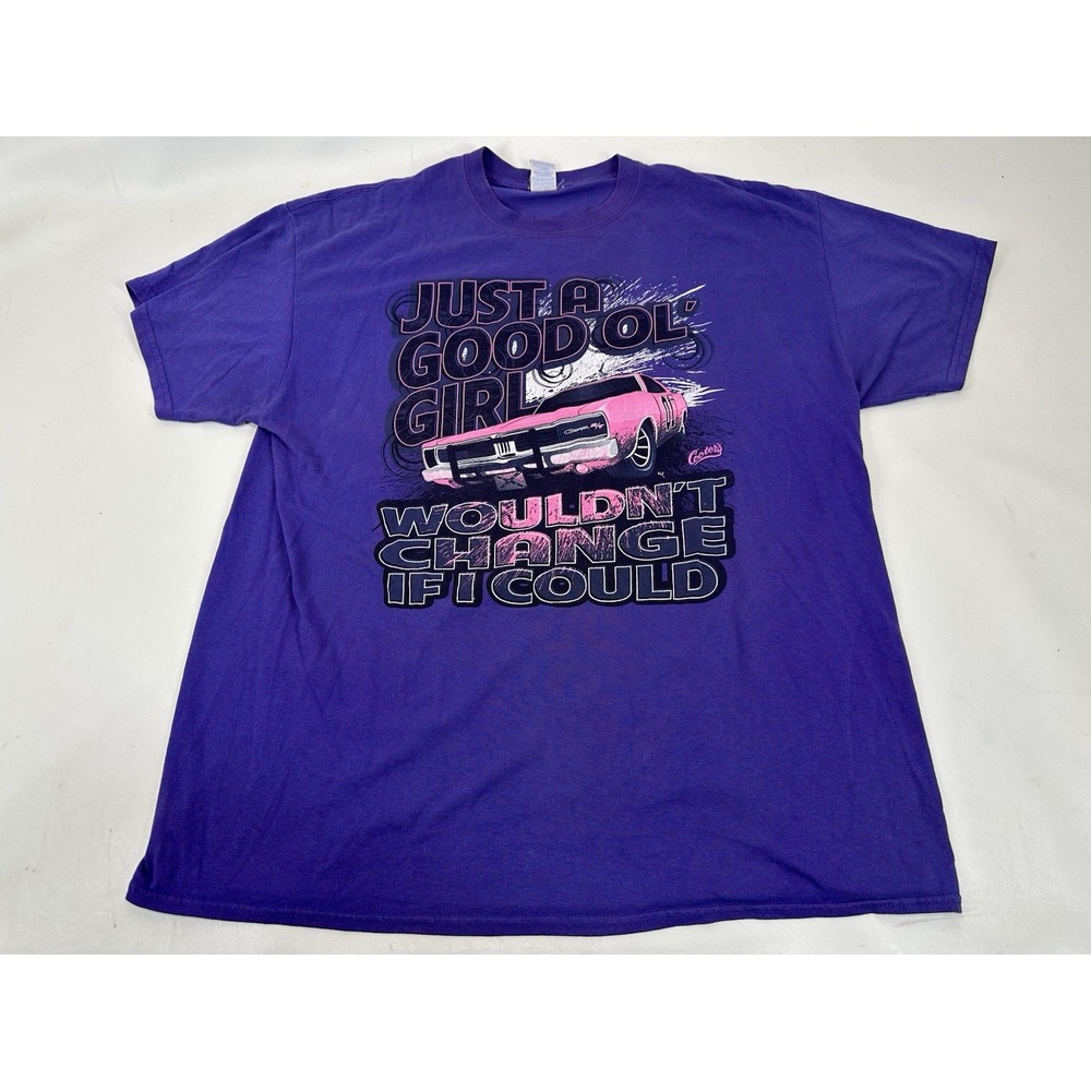 Cooters Dodge Charger T-shirt Garage Size XL General Lee Dukes of Hazzard Purple